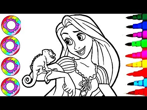 Disney for Girls Rapunzel Tangled Princess Coloring Sheet Coloring Pages l How to Color Learn Colors