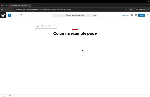 Simple three-column layout with the Columns block