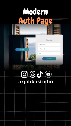 Arjalika Studio on Instagram: "Modern Auth Form #css #html #authpage #freelance #fullstack"
