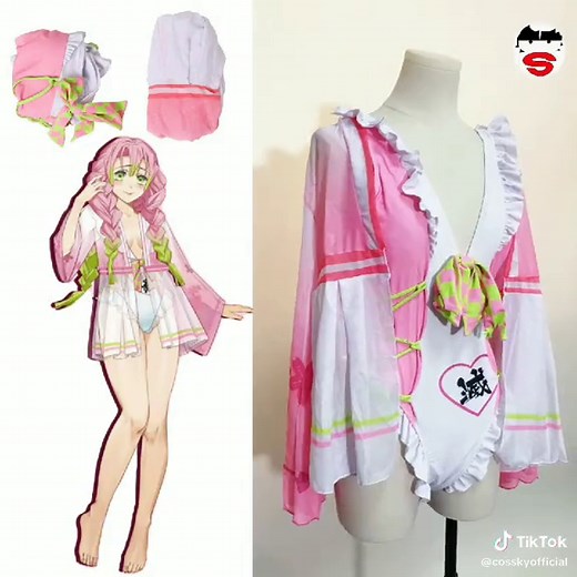 Mitsuri Kanroji Swimsuit cosplay do you like it?#demonslayer #cosplay #mitsuri #mitsurikanroji #cossky