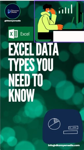 Dkoroye Media on Instagram: "Excel mistake-proofing starts with data types ✅ Text, Numbers, Dates, TRUE/FALSE, Errors… once you understand these, your formulas, sorting, and charts work properly. Save this for later and comment “DKOROYE” if you want a free Excel cheat sheet. #ExcelTips #MicrosoftExcel #ExcelTutorial #ExcelForBeginners #ExcelHelp #ExcelShorts #DataAnalytics #DataSkills #DataCleaning #SpreadsheetTips #OfficeTips #ProductivityHacks #LearnExcel #BusinessIntelligence #PowerBI #DataAn