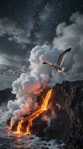 Moonlit Firefall – Lava Meets the Pacific on Hawaiʻi's Wild Coast