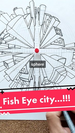 How to Draw City Perspective: Fish Eye Buildings Tutorial