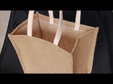 How to make/sew Burlap/Jute Bag- Complete Video( Start to Finish)