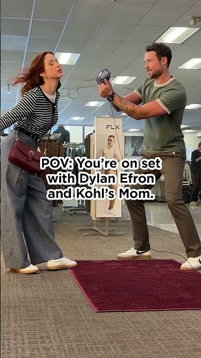 On set with Dylan Efron and Kohl’s Mom