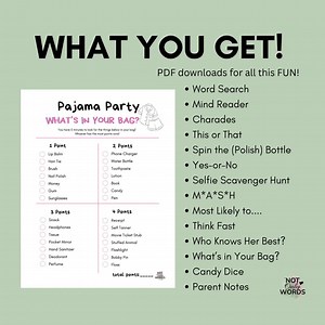 Pajama Party Games & Activities Bundle: Printable Sleepover Fun (PDF Download) - Etsy UK