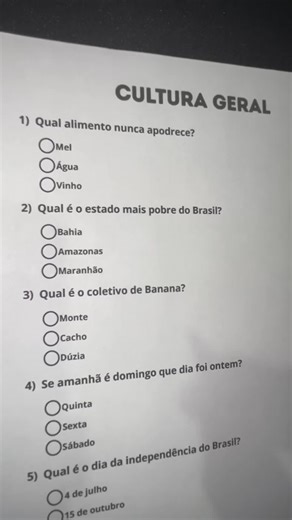 Desafie-se com Um Quiz de Conhecimentos Gerais