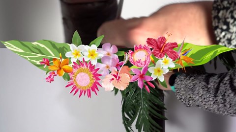 6' Artificial Palm Tree Christmas Tree, 128 LED Lights with Remote Control, Dimmer and Timer Light Up Palm Trees for Outside Patio