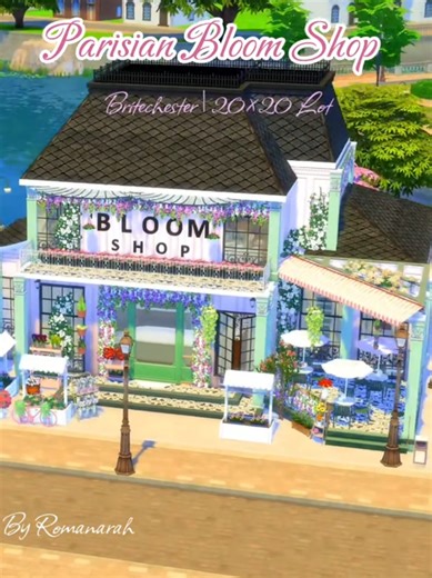 New build available on the Sims 4 Gallery 🏡 🆔️ ID : @Romanarah_sims4 ⚠️Don't forget to activate custom content in the left menu of the Gallery to find my content. #sims4 #sims4construction #sims4flowershop #sims4bloomshop #sims4paris
