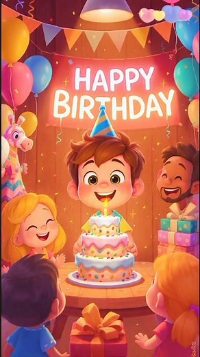 Animated Happy Birthday Song #happybirthday #viralshort