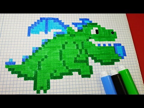 How to draw BABY DRAGON | Clash Royale | Pixel Art