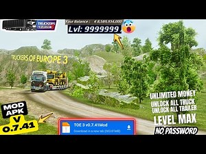 Truckers of Europe 3 Mod Apk 0.7.41 | Unlimited Money + Max Level Unlock All Truck & Trailers