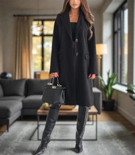 Women Long Winter Coat, Minimalist Elegant Long Coat Women, Pea Coat Style, Classic Autumn Button Coat, Stylish Outerwear - Etsy UK