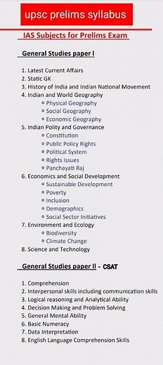 upsc prelims syllabus 2023✅✅