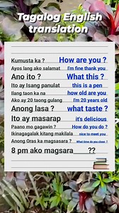 Tagalog English translation #education #educational #vocabulary #FilipinoLearning | Learning Tagalog English Translation