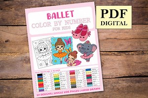 Ballet Color By Numbers Book for Kids