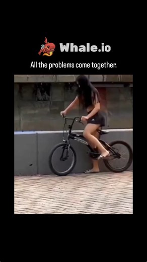 funflix on Instagram: "The post shares a humorous video of a woman in a short skirt attempting to ride a BMX bike along a fountain's edge in a crowded square, resulting in a splashy fall; the caption "All the problems come together" playfully nods to combined factors like clothing, balance, and proximity to water leading to the mishap. With 8,600+ likes and 1.2 million views in under 24 hours, it taps into viral fail video trends, drawing replies that mix sympathy, jokes about scripting, and pun