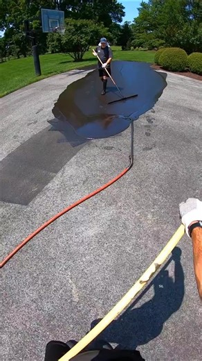 Part 1 #sealcoating | black seal coating driveway results