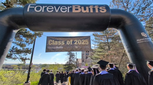 The Class of 2025 just about to enter Folsom Field for their commencement ceremony earlier this morning. #ForeverBuffs Video: Glenn Asakawa | University of Colorado Boulder