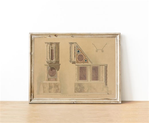 Church Pulpit Design Print: Catholic Art, Neutral Wall Art, Religious Gift, Antique Decor - Etsy