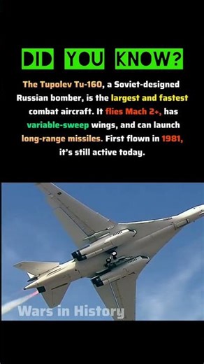 Tupolev Tu-160: The Largest Supersonic Bomber #militaryaviation