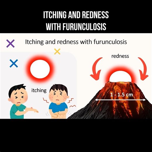 Itching and redness with furunculosis #skininfection #furunculosis #staphylococcus #infection