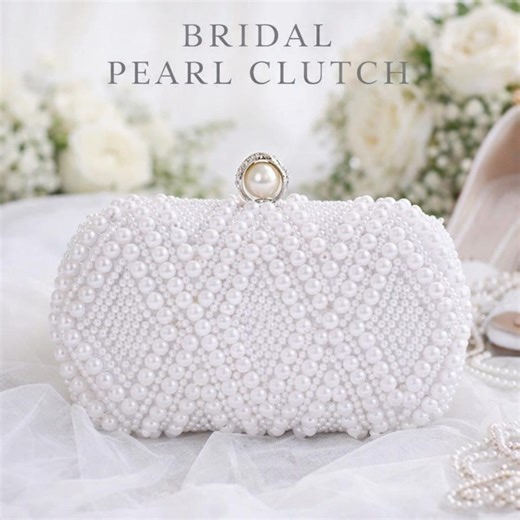 Elegant White Pearl Bridal Clutch Bag – Wedding Purse for Parties, Formal Events, Bridesmaid Gift, Luxury Evening Handbag - Etsy