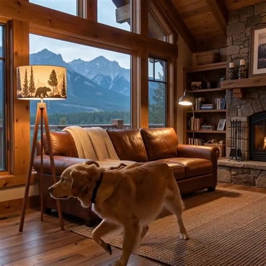 Rustic Cabin Tripod Floor Lamp With Bear Silhouette Shade – Woodland Lodge Living Room Lighting - Etsy