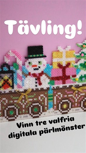Kreativa Karin-Mer pyssel åt folket! 🎨 on Instagram: "Tävling! Vinn tre helt valfria mönster från min webbshop på kreativakarin.com som leveras direkt till din mail. Det finns massa kul att välja på som tre olika julkalenderar med ett pärlmönster varje dag fram till julafton, juliga och vintriga dörrkransar, julhus i olika storlekar och utformanden, pepparkakshus, många olika pärlhäften och större motiv som en gigantisk nötknäppare och en snöglob. Alla motiv finns att se på kreativakarin.com/bu