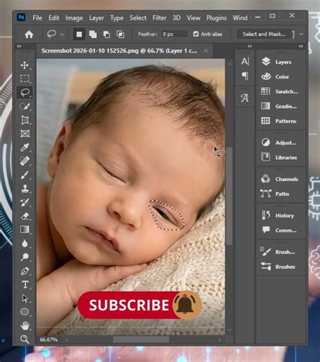 Adobe Photoshop_Tips Fix baby open eye_2026 #shots #ytstudio #tutorial #subscribe