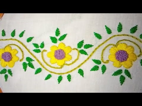 Beautiful Hand Embroidery Flower Design | Simple Floral Embroidery for Beginners
