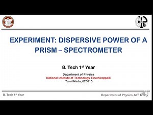 Dispersive Power of a Prism – Spectrometer