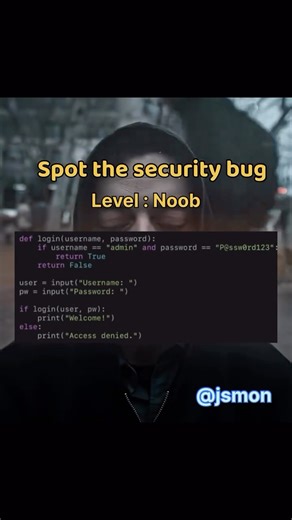 jsmon.sh | Continuous Frontend Security on Instagram: "Spot the security bug #Cybersecurity #Jsmon #bugbounty #hacking #bugs"