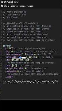 Ambient drone experiment in Strudel