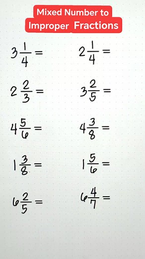 Converting Mixed Number to Improper Fractions! Fast and Easy! #mathnotes #maths #reelsfb #reels #reelsviral | Math Notes