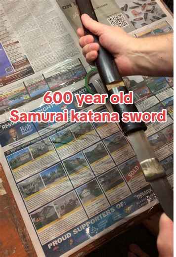 The beginning stage of restoration and polish of a 600 year old Japanese samurai katana sword. #japanese #samurai #sword #katana #ninja