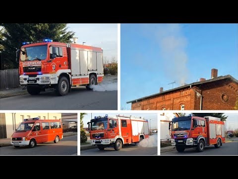 [Dachstuhlbrand, Vollalarm] Einsatzfahrten Feuerwehr Mieste und Solpke