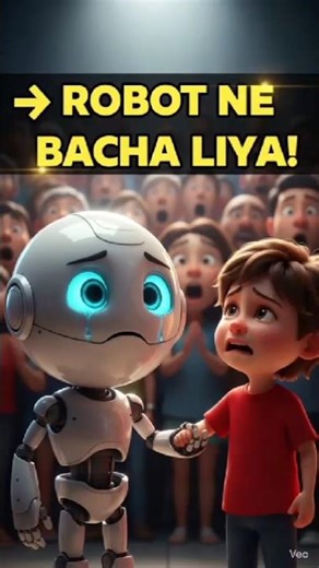 Robot Ne Bacche Ko Bachaya 🥺 | Emotional Robot Story | 40 Sec Short