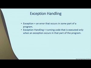 Mastering Programming with MATLAB: (9) Error handling