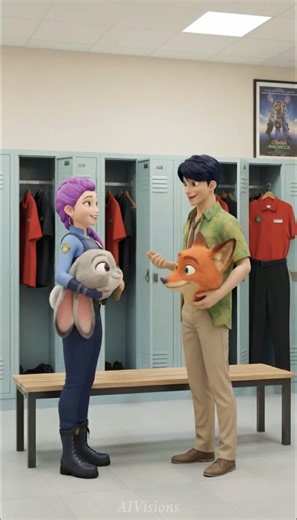 Rumi & Jinu Cosplay Judy & Nick, but Fell for Each Other #shorts #kpopdemonhunters #anime #sodapop