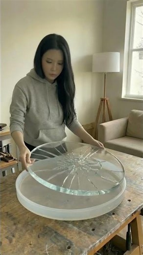 I Shattered Glass… and Turned It Into a $1,000 Coffee Table | Frozen Impact Resin Build