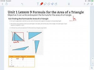 Illustrative Math 6th Grade Unit 1 Lesson 9 Formula for the Area of a Triangle
