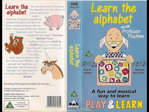 Learn The Alphabet With Professor Playtime (1990, UK VHS)