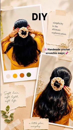 🌸 DIY Crochet Scrunchie | Easy & Beginner Friendly|✨Make a Cute Crochet Scrunchie in Minutes!