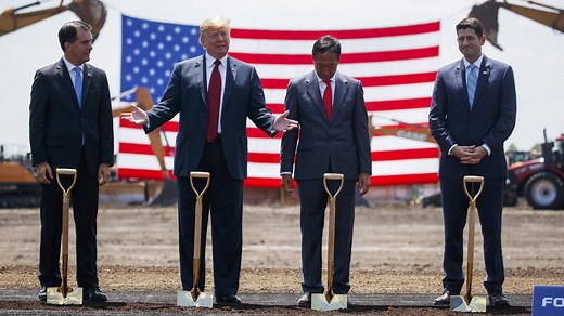 Trump touts job creation at Foxconn groundbreaking in Wisconsin