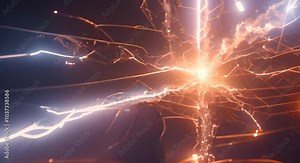 Electric Sparks and Connections A Three Dimensional Concept of Energy Power and Electrical Technology 4K Stock Video