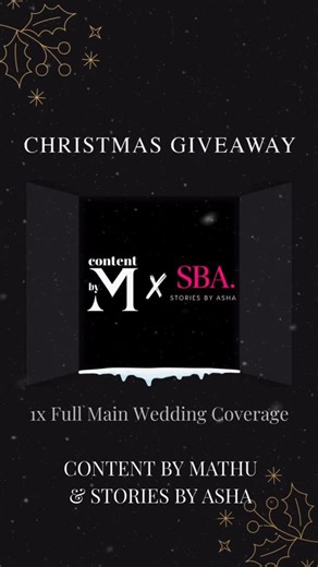 V&P | Wedding & Event Planners on Instagram: "The V&P Christmas Giveaway - DAY 16 🎅🏾🏆 ❤️ Celebrate the season of giving with us! We’re spreading festive cheer with our exciting V&P Christmas Giveaway 🎄🎁 Prize Breakdown: 🎉 Prize: Full Main Wedding Coverage by @contentbymathu AND @_storiesbyasha Rules: 1. Follow us @vp_events_ & @contentbymathu AND @_storiesbyasha 2. Tag 2 people in the comments (different Tags to be valid entry) 3. Make sure they are both following @vp_events_ & @contentbym