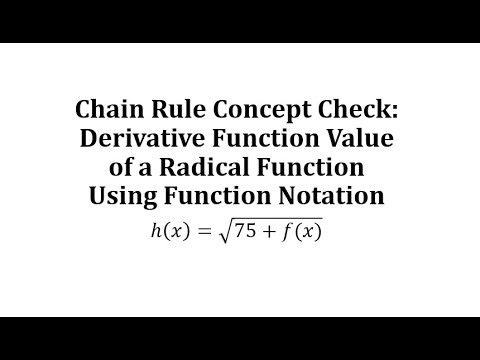 Chain Rule Concept Check: Derivative Function Value of a Radical Function Using Function Notation