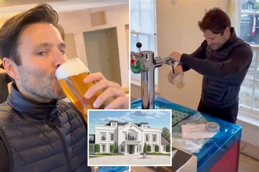 Mark Wright reveals incredible BAR in new mega-mansion as he downs pint of Heineken with builders
