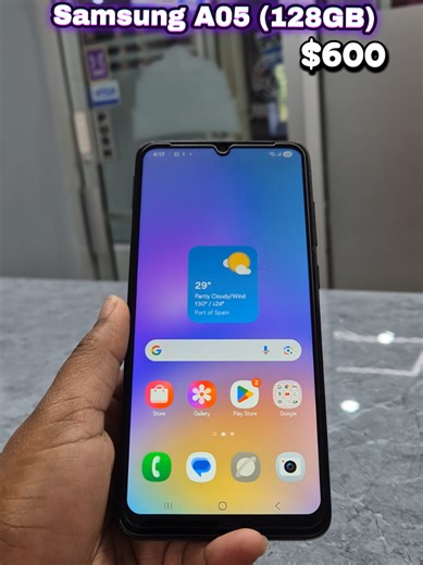 📱Pre-owned Samsung A05 (128GB) Only Unit 🤔Issue: Wear and tear on back cover 💫Package: screen protector, and phone (SOLD AS IS) 💵Price: $600 #trinidadandtobago #cheapphones #phone